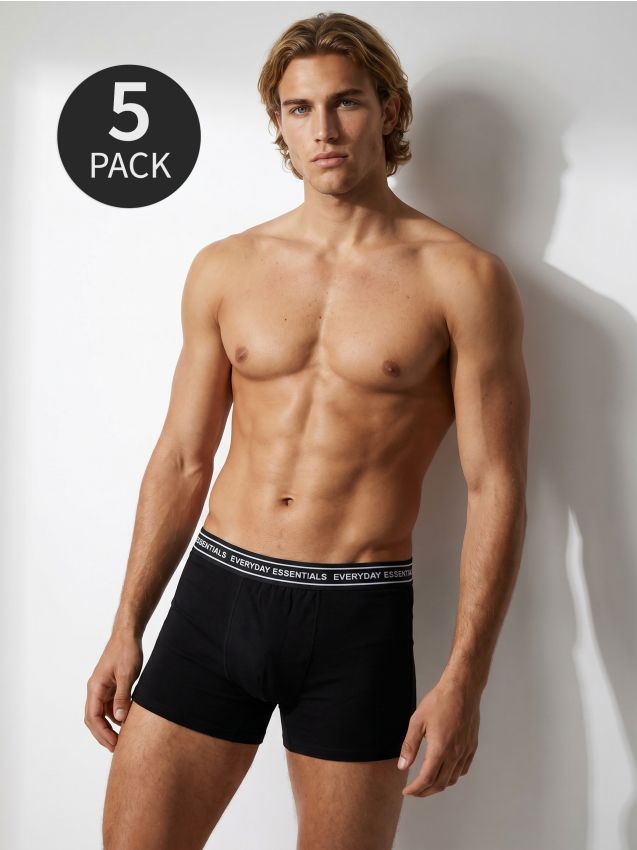 Sinsay - Bawełniane bokserki 5 pack - czarny