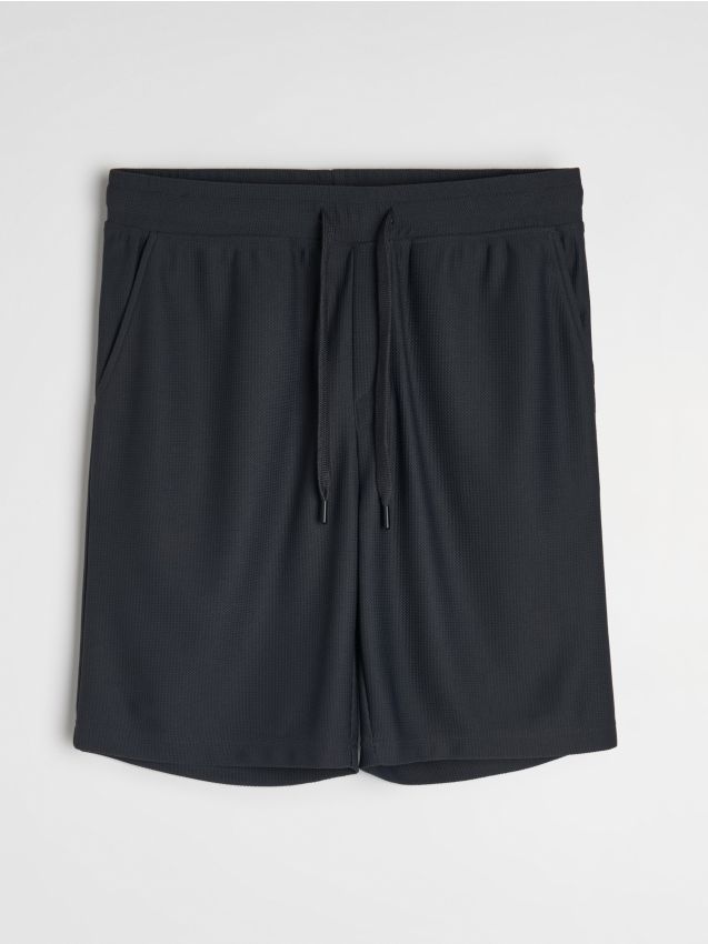 Sinsay - Șorturi basic - albastru metalizat