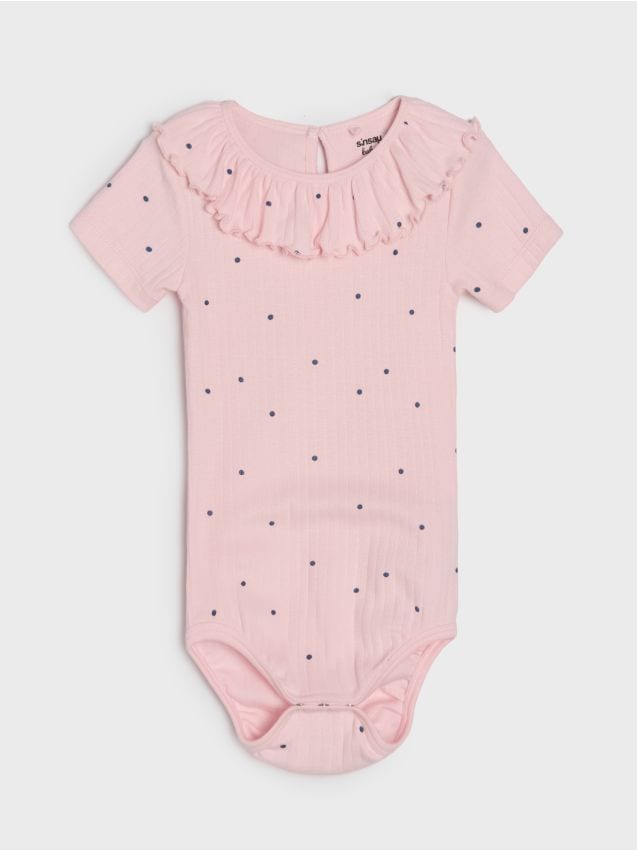 Sinsay - Body din bumbac - roz-pastel