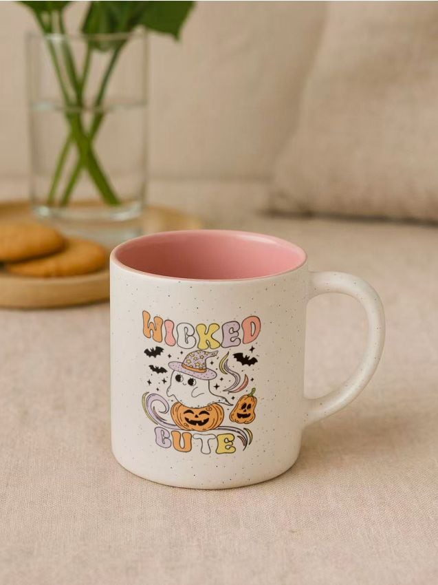 Sinsay - Cană ceramică cu toartă pentru Halloween - roz-pastel