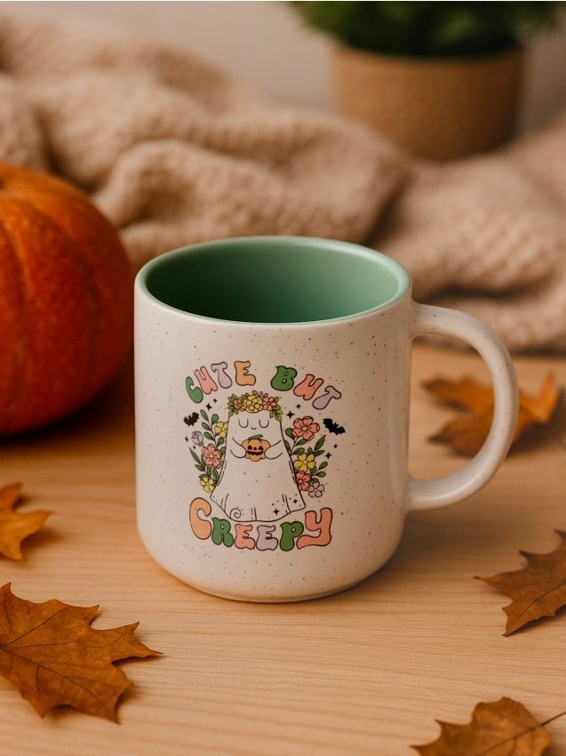 Sinsay - Cană ceramică cu toartă pentru Halloween - verde-pal