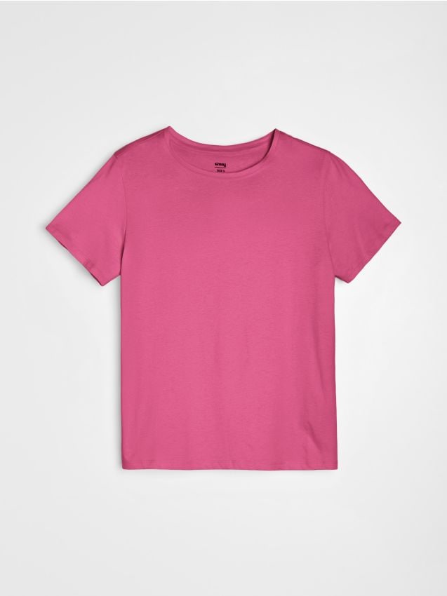 Sinsay - Tricou din bumbac cu mânecă scurtă - roz-aprins