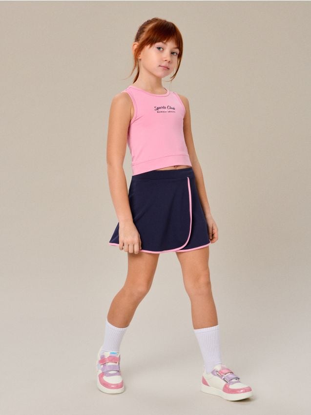 Sinsay - Fustă-short sport cu tiv contrastant Active - bleumarin