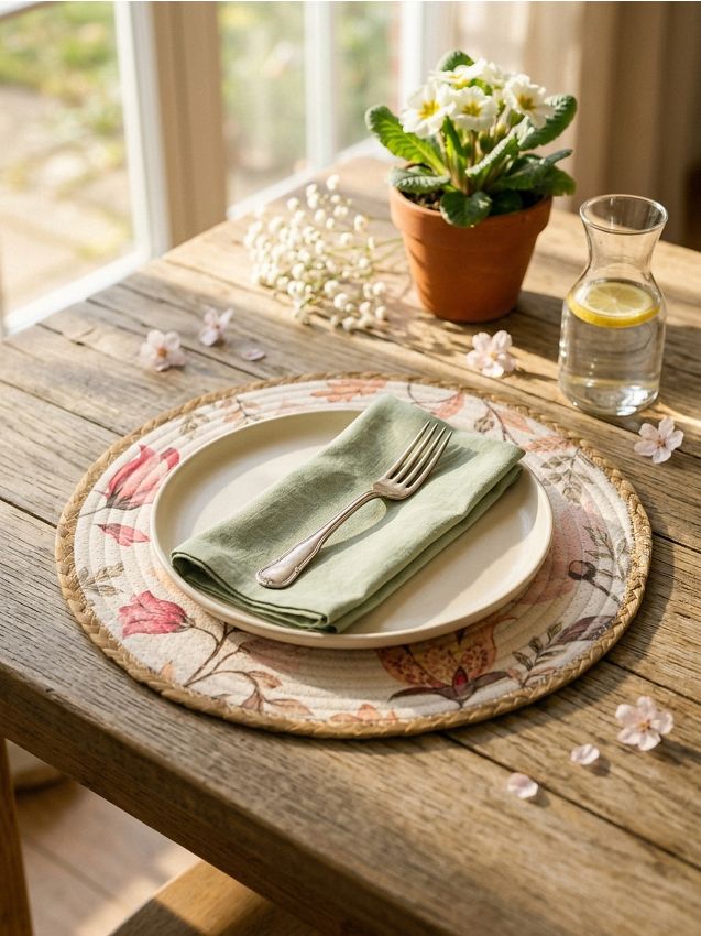 Sinsay - Suport de masă rotund cu motiv floral - multicolor