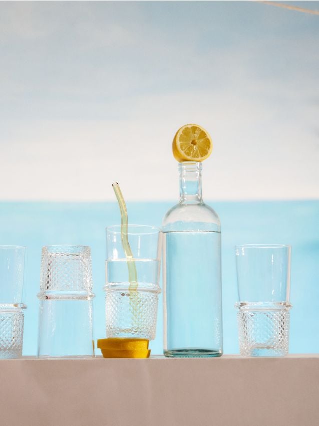 Sinsay - Set de pahare cu model în relief 4 pack - clear