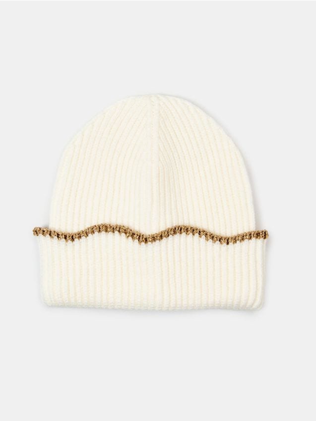 Sinsay - Căciulă Beanie cu Vâscoză - crem