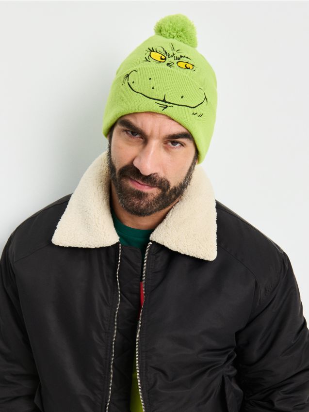 Sinsay - Čiapka beanie Grinch - žlto-zelená