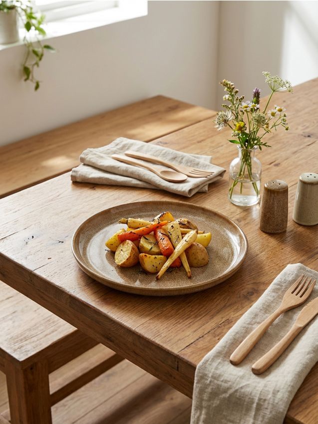 Sinsay - Farfurie plată într-o singură culoare - bej