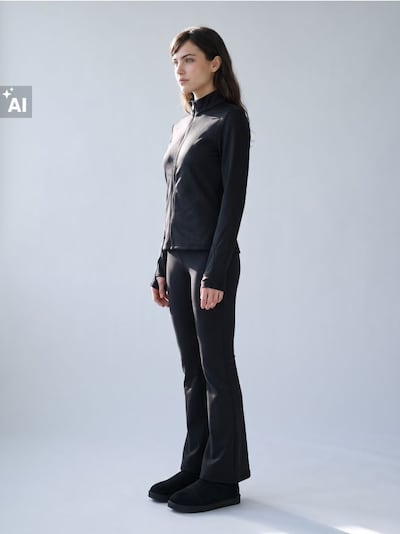 Flare-Leggings mit Innenfutter