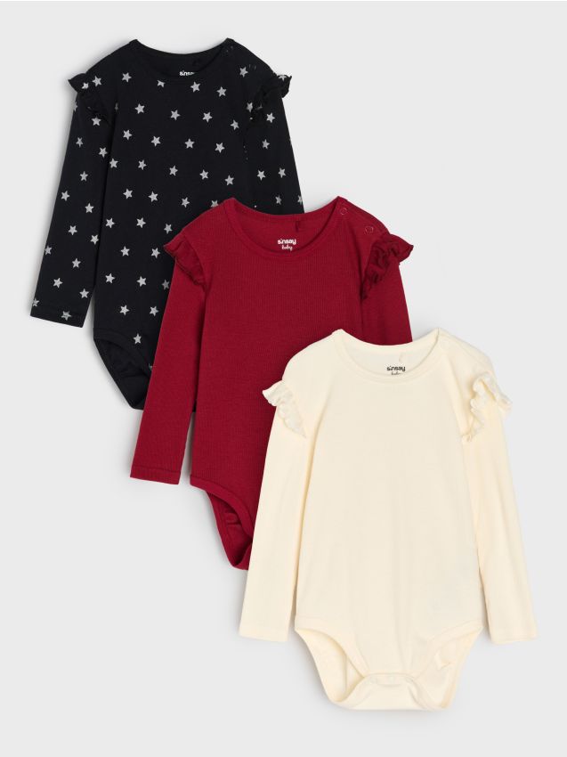 Sinsay - Body din bumbac 3 pack - negru