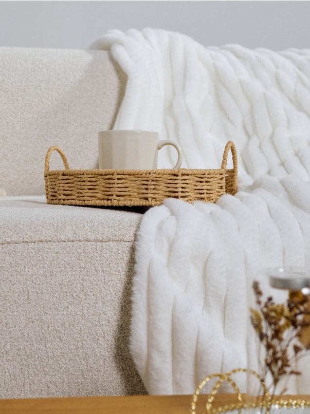 Sinsay - Pletený dekoratívny podnos - béžová