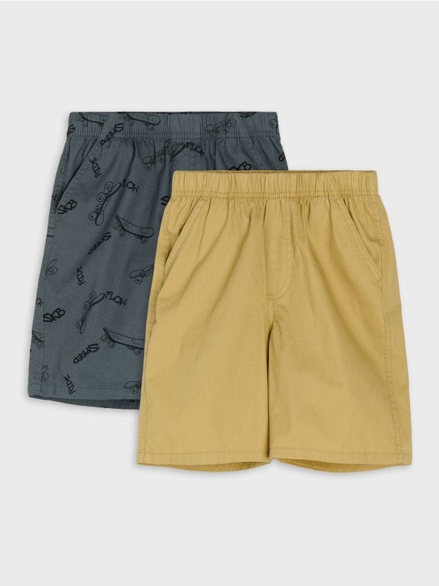 Sinsay - Șorturi din bumbac 2 pack - gri-închis