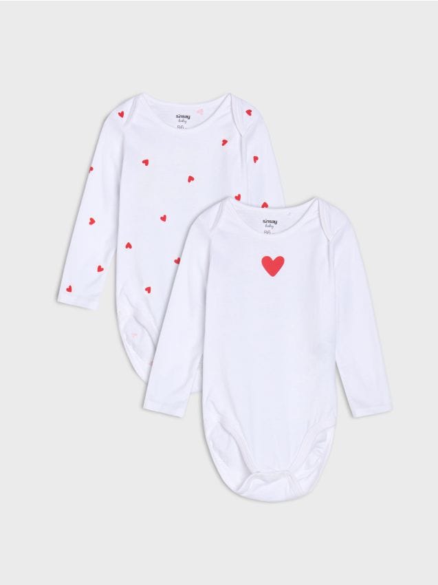 Sinsay - Súprava 2 bavlnených body - biela