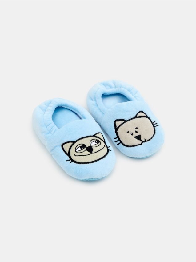 Sinsay - Papuci plușați Kitty Kotty - albastru