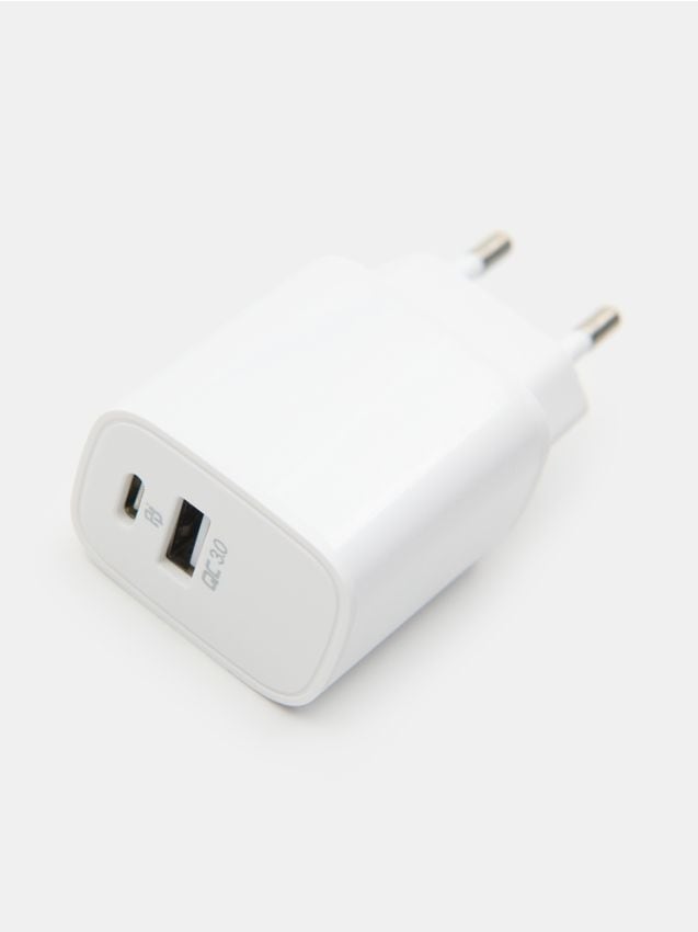 Sinsay - Încărcător de priză 10W USB-A USB-C - alb
