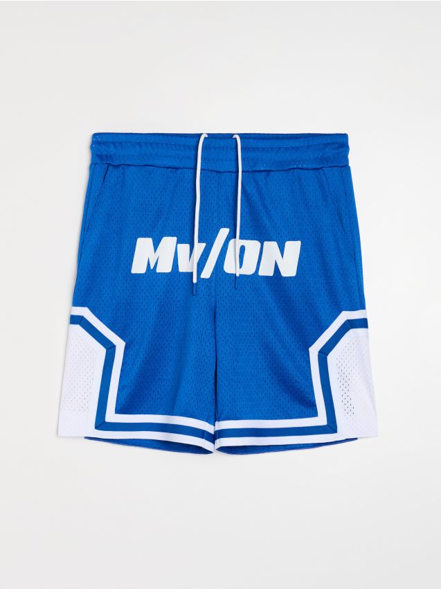 Shorts da basket comfort fit con stampa - blu