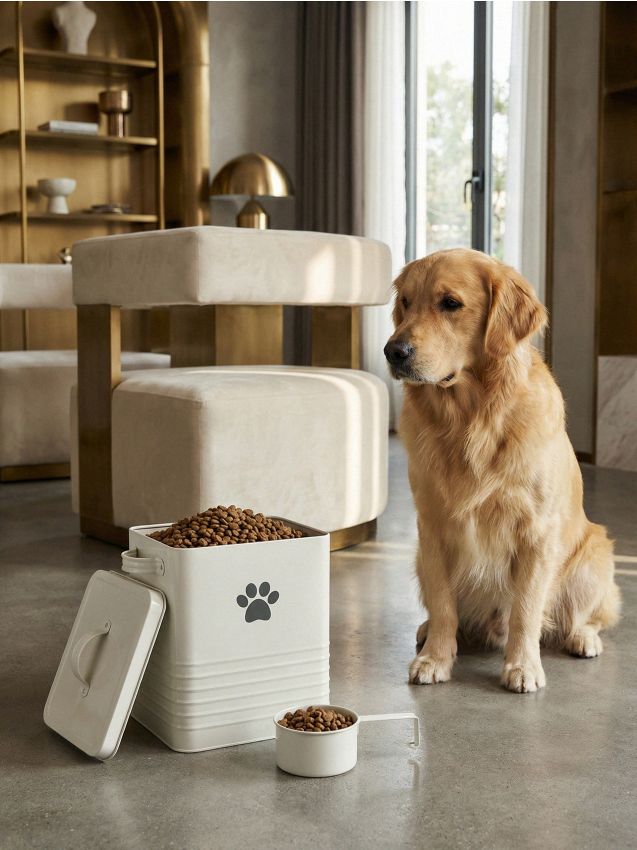 Sinsay - Recipient metalic pentru hrană de animale - alb