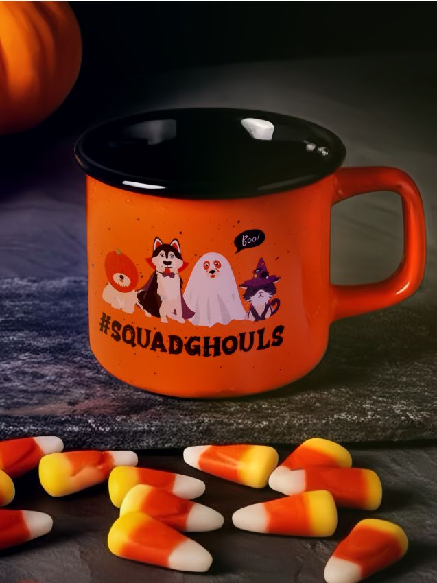 Sinsay - Keramický hrnček s uškom na Halloween - mandarínková