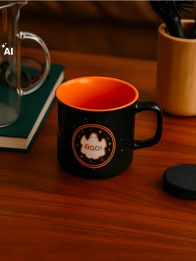 Sinsay - Cană ceramică cu toartă pentru Halloween - negru