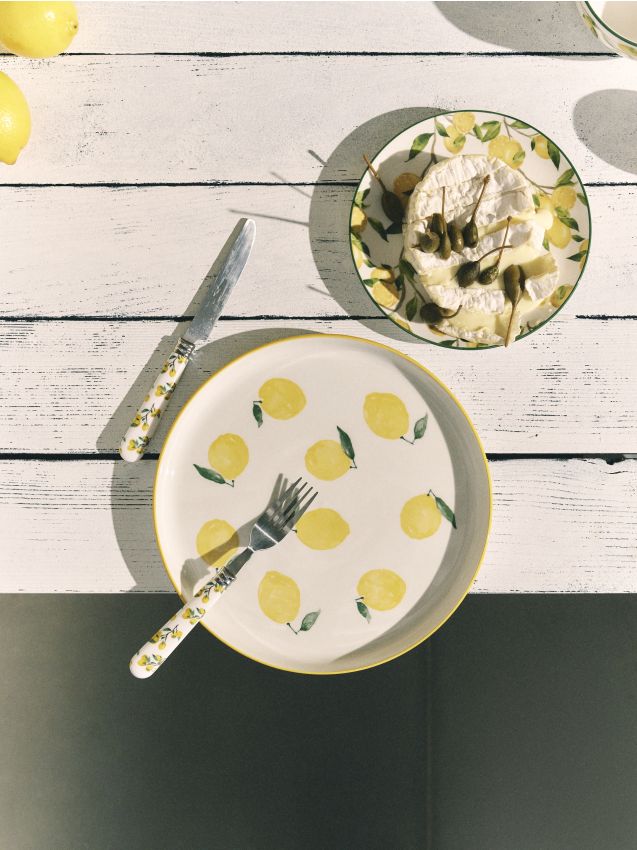 Sinsay - Farfurii ceramice cu motiv de lămâi 2 pack - multicolor