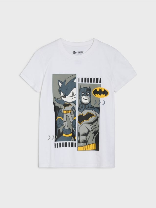 Sinsay - Tricou din bumbac cu imprimeu Sonic x DC - gri deschis