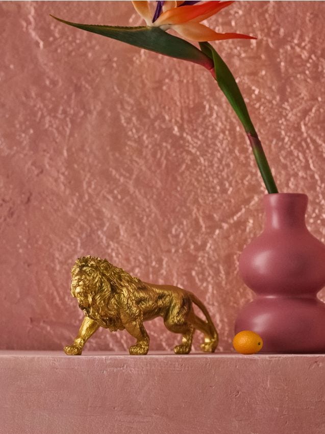 Decorazione da appoggio a forma di leone - oro