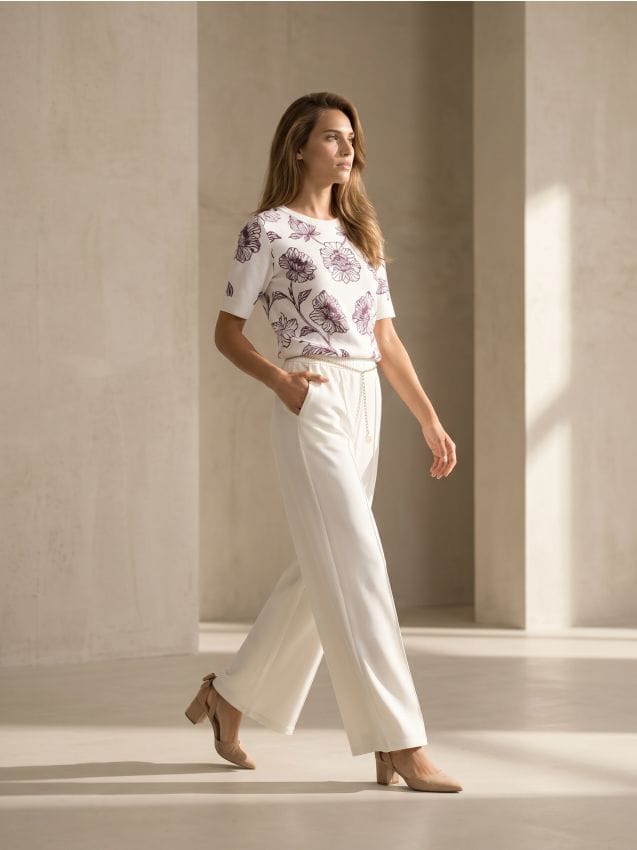 Sinsay - Bluză tricotată cu viscoză și motiv floral - multicolor