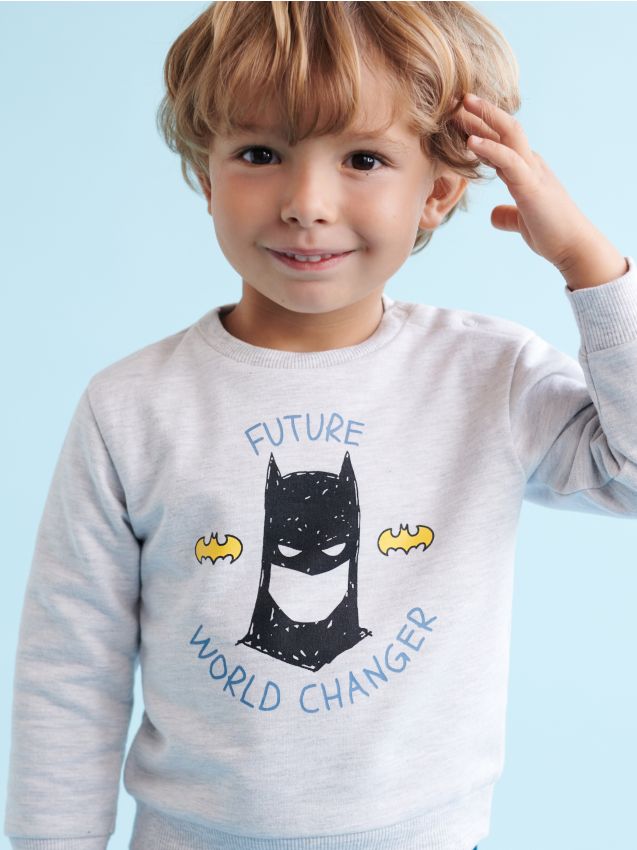 Batman - Sweatshirt Logo für Jungen BI347 (128) (Grau