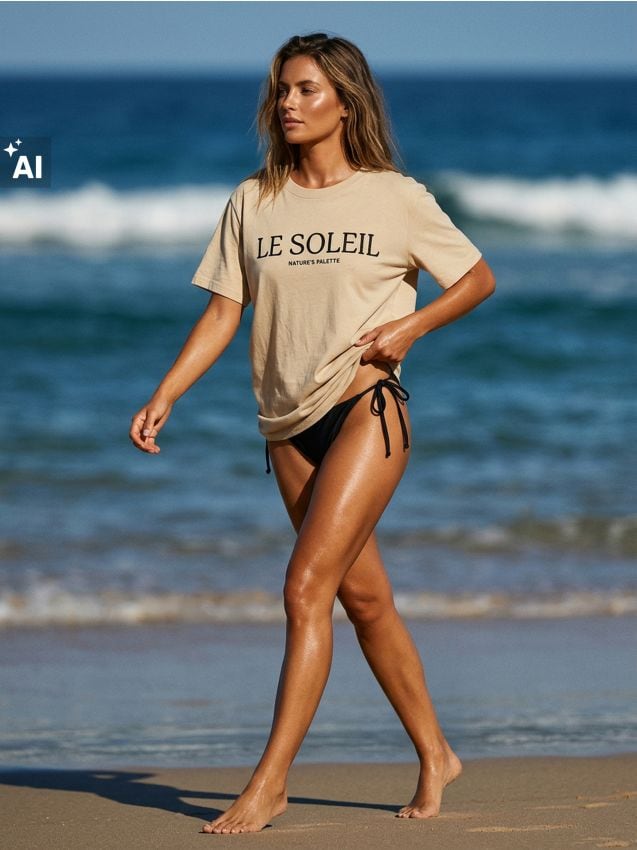 Sinsay - Tricou cu inscripție - bej