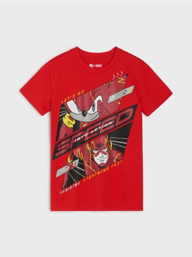 Sinsay - Pamučna majica s printom Sonic x DC
