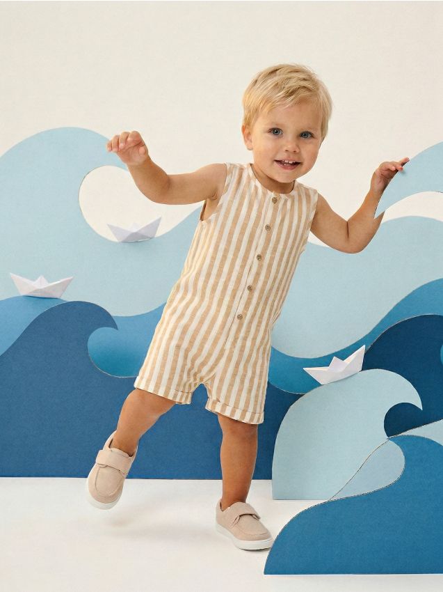 Sinsay - Salopetă din bumbac cu dungi - multicolor