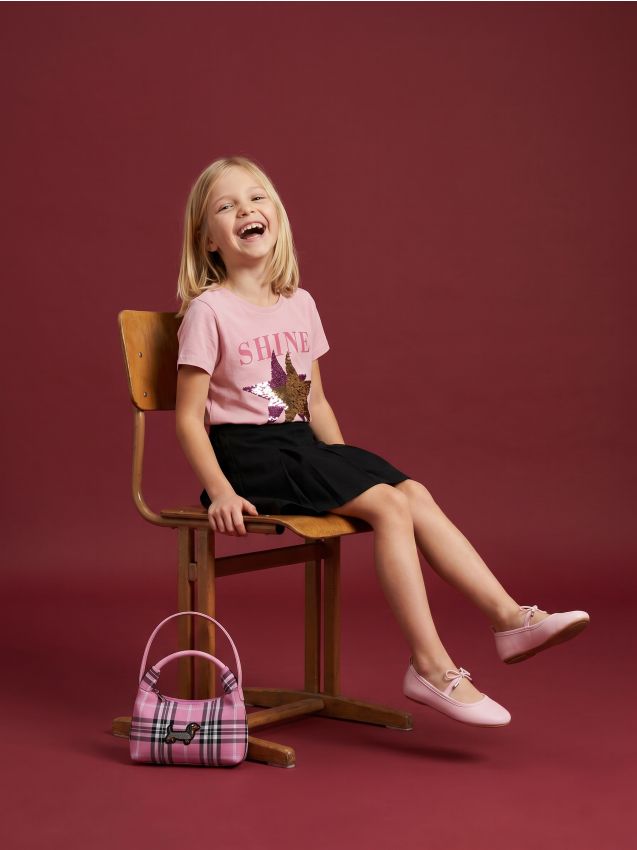 Sinsay - Tricou din bumbac cu paiete decorative - roz