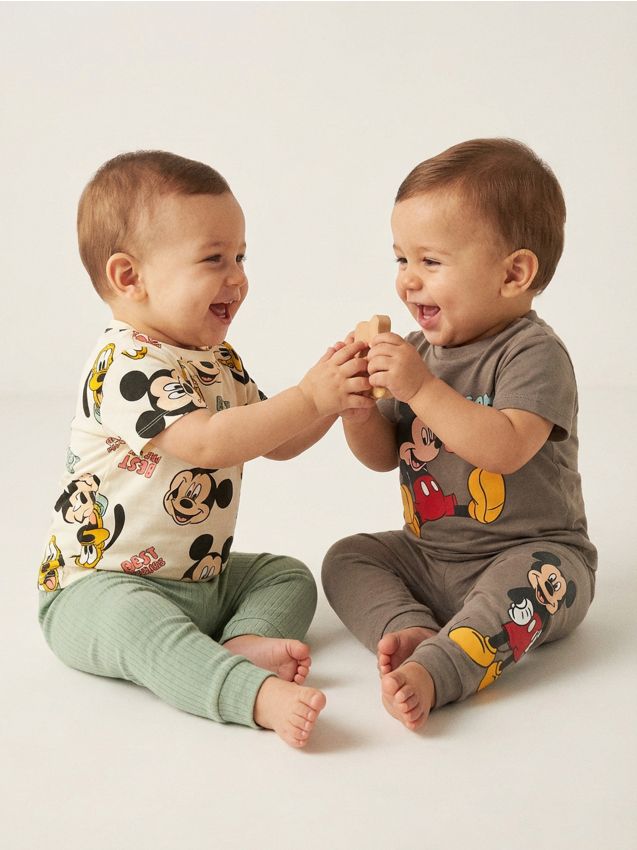 Sinsay - Set de 2 perechi de colanți Mickey Mouse - negru-antracit