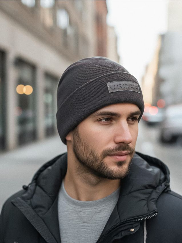 Sinsay - Beanie Čiapka s Viskózou - antracitová