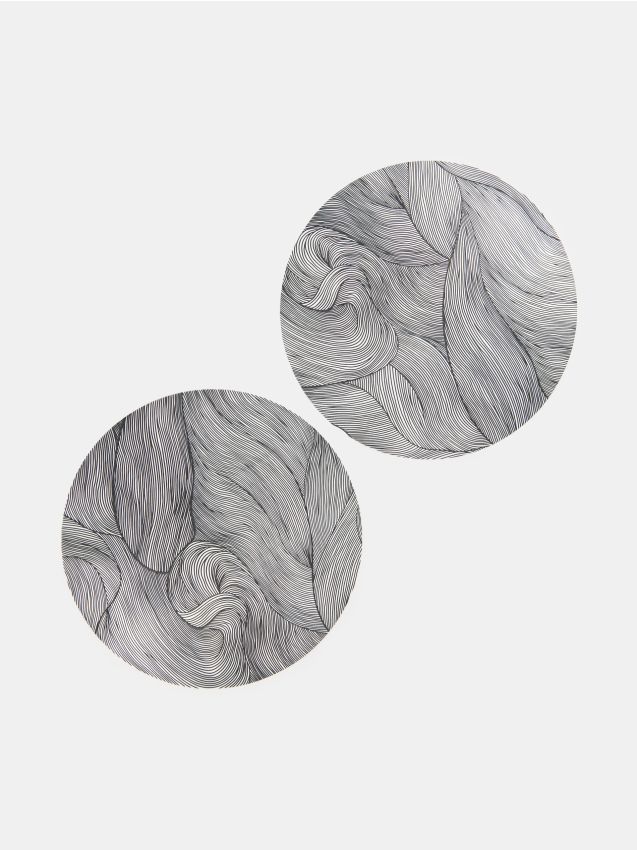 Sinsay - Okrúhle podložky na stôl, balenie 2 kusov - čierna