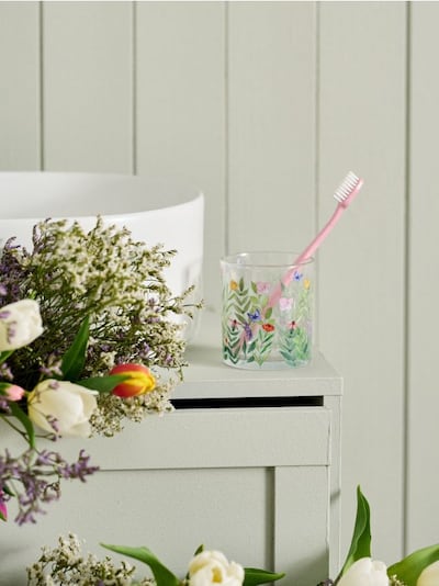 Hambaharja hoidja lillemustriga