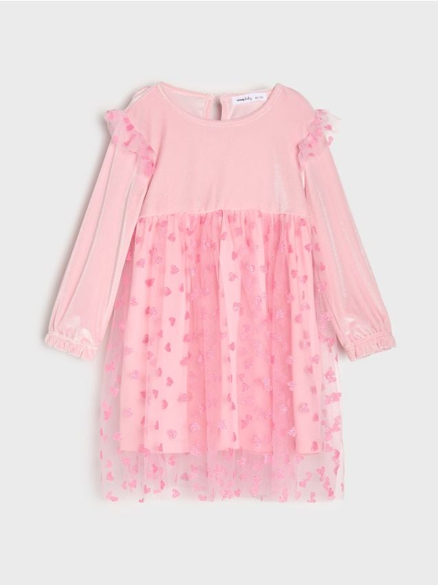 Sinsay - Rochie babydoll - roz-pastel