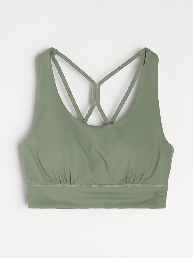 Sinsay - Top sport Gym Hard - verde-oliv deschis