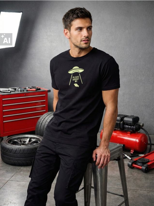 Sinsay - Tricou oversize din bumbac cu imprimeu - negru