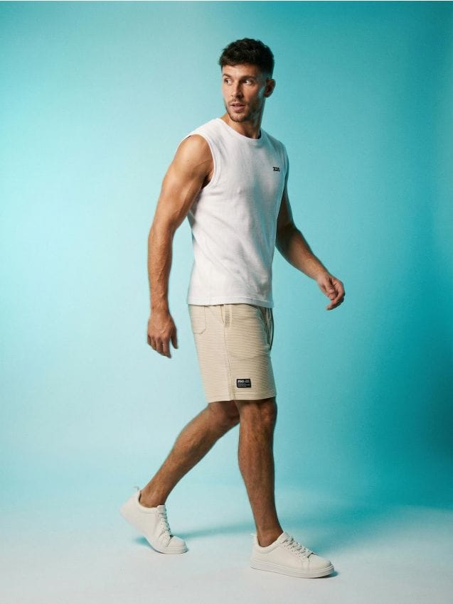 Sinsay - Șorturi din bumbac - nude