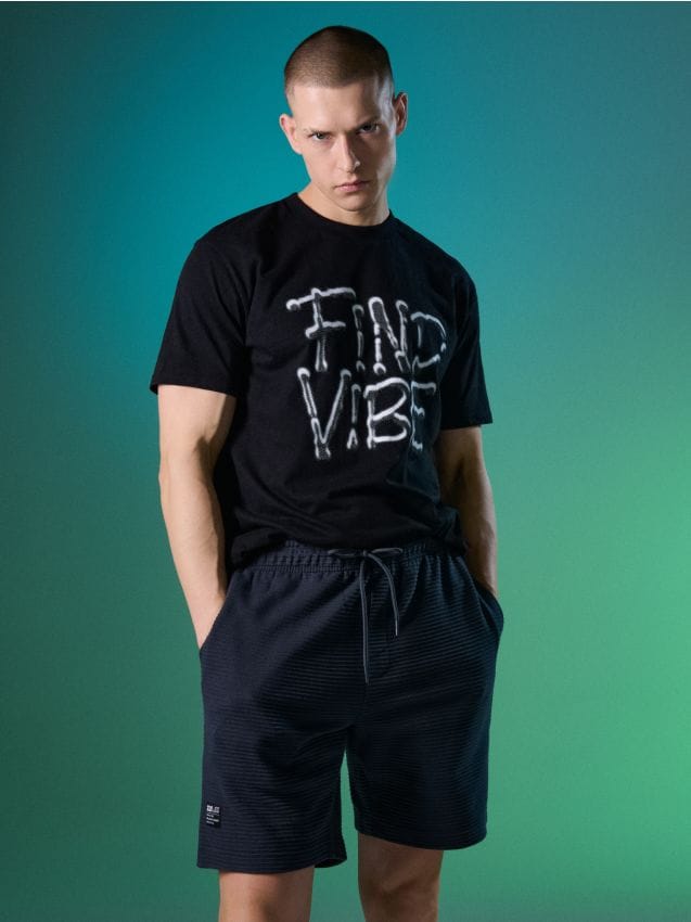 Sinsay - Șorturi din bumbac - gri-închis