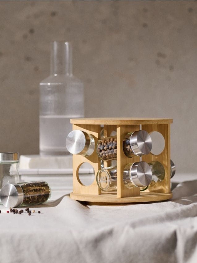 Sinsay - Recipient pentru condimente cu suport 9 pack - alb