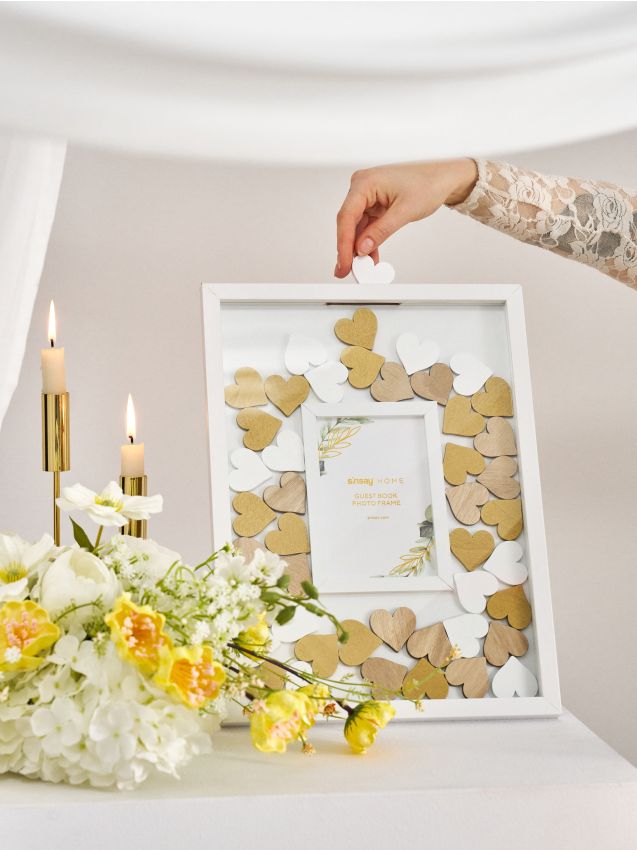 Sinsay - Ramă foto de nuntă cu inimioare pentru semnăturile invitaților - multicolor