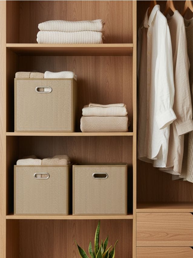 Sinsay - Cutie pliabilă pentru depozitare cu mâner - bej