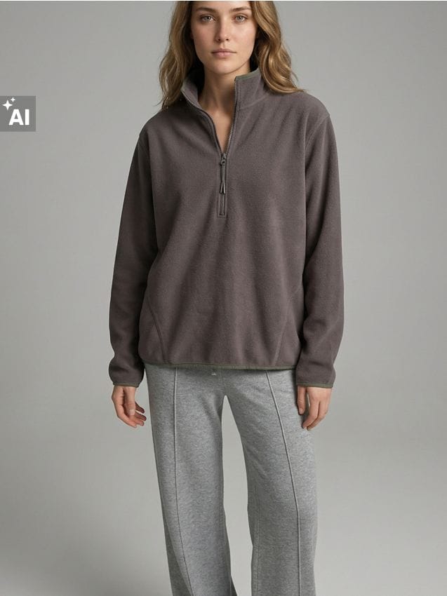 Sinsay - Flísová half-zip mikina so stojačikom - tmavosivá