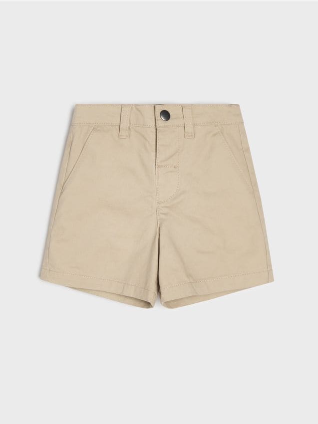 Sinsay - Jednolite bawełniane szorty - beżowy