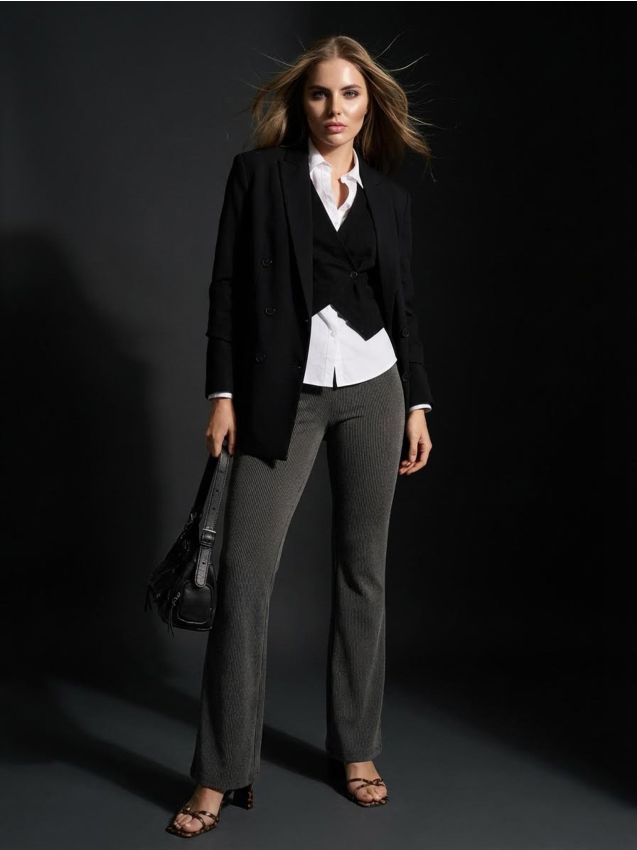Pantaloni flare - grigio scuro