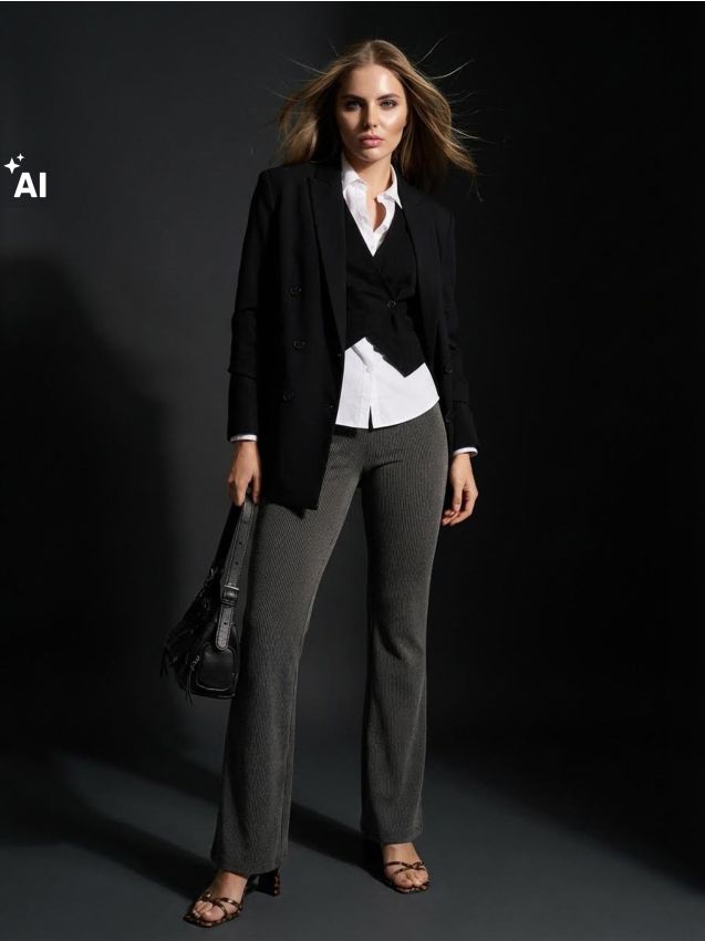 Sinsay - Pantaloni flare - gri-închis