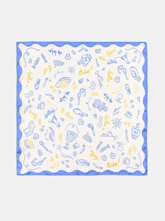 Sinsay - Eșarfă Satinată cu Imprimeu de Vară - multicolor