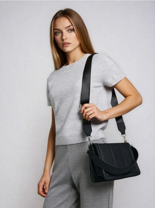 Sinsay - Geantă cu două bretele - negru